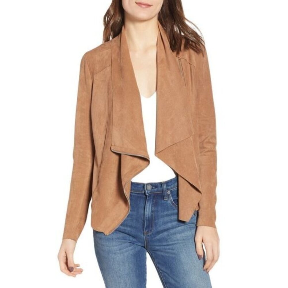 Blanknyc Womens Faux Suede Waterfall Jacket Brown‎ M